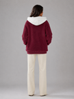 Sherpa-Lined | Women's Sherpa Lined Hooded Puffer Jacket with Oversized Zip-Up Lightweight