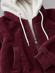Sherpa-Lined | Women's Sherpa Lined Hooded Puffer Jacket with Oversized Zip-Up Lightweight