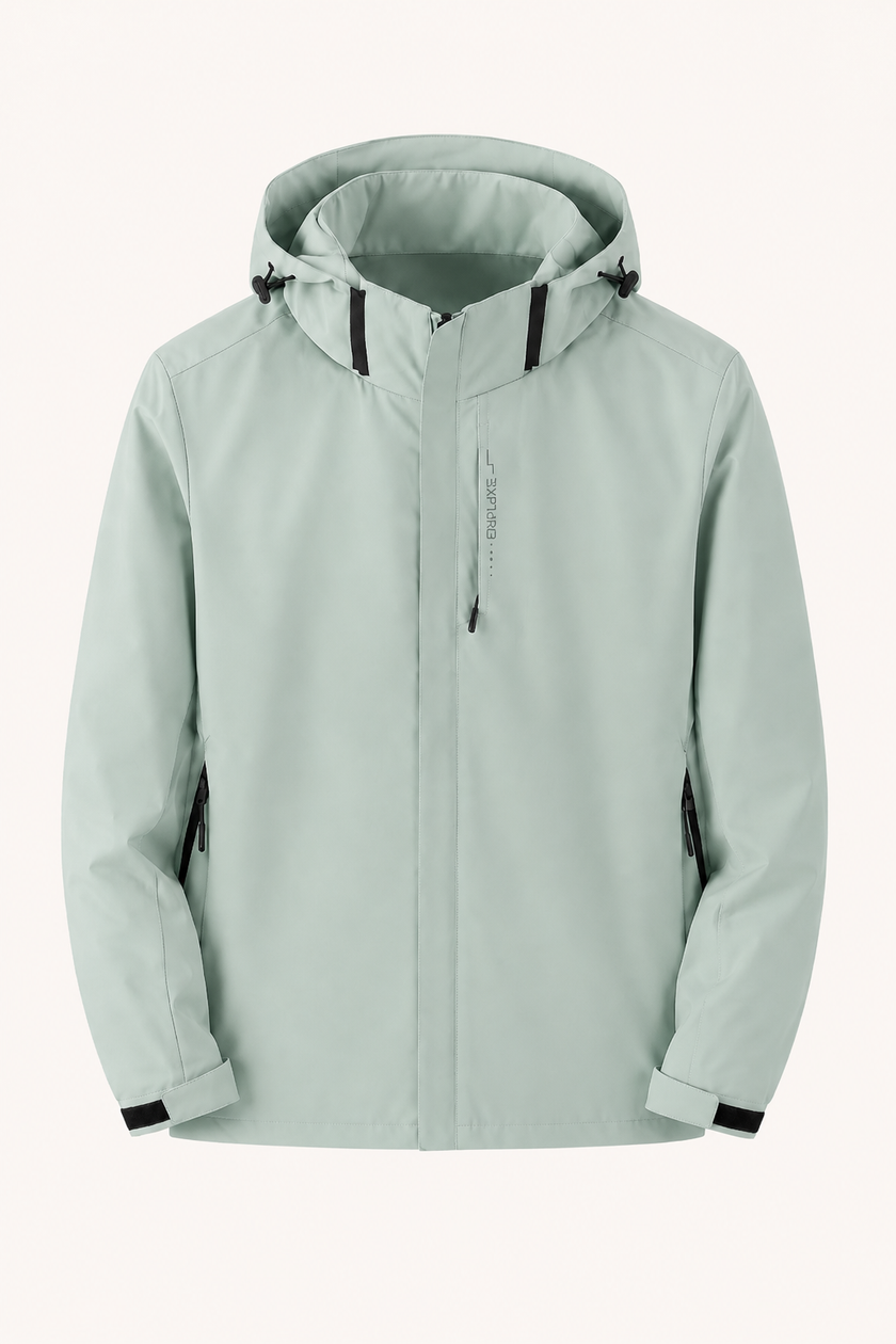 Waterproof Jacket Unisex Hooded Windproof Full Zip