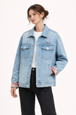 Denim Jacket Women Classic Button Front Relaxed Fit