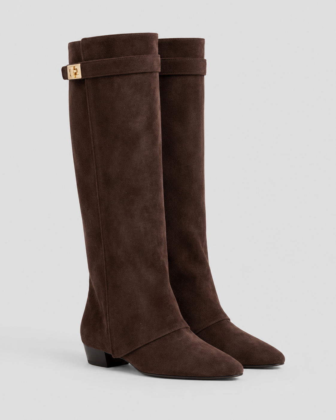 Wide Calf Knee-High Boots with Block Heel, Cushioned Footbed and Side Zip for Women