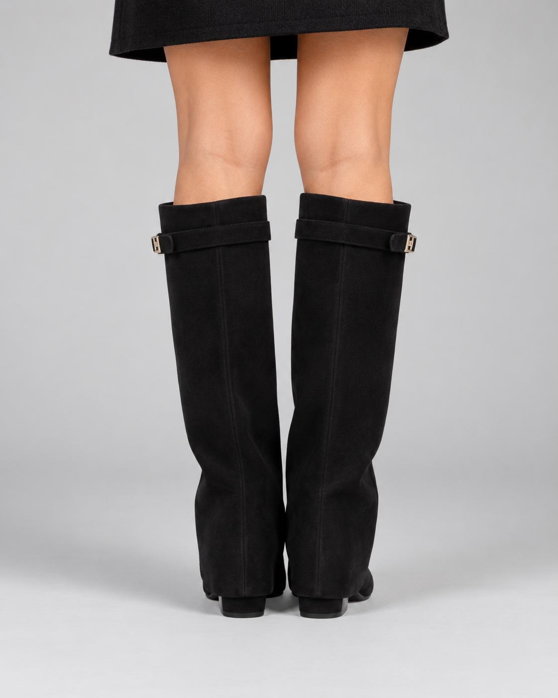 Wide Calf Knee-High Boots with Block Heel, Cushioned Footbed and Side Zip for Women