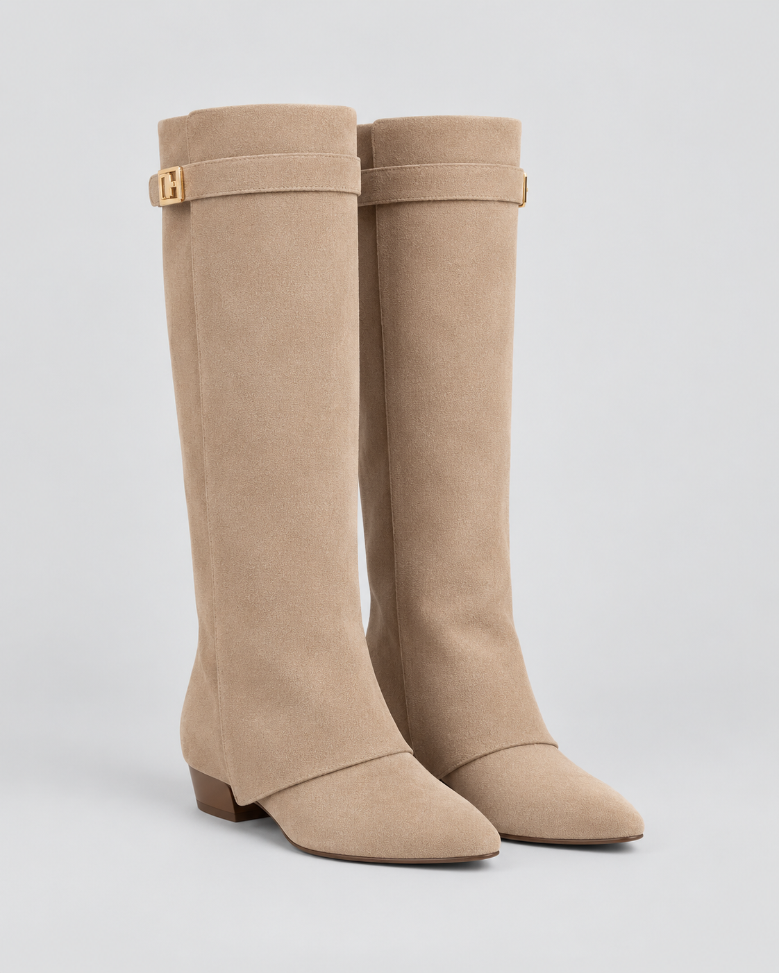 Wide Calf Knee-High Boots with Block Heel, Cushioned Footbed and Side Zip for Women