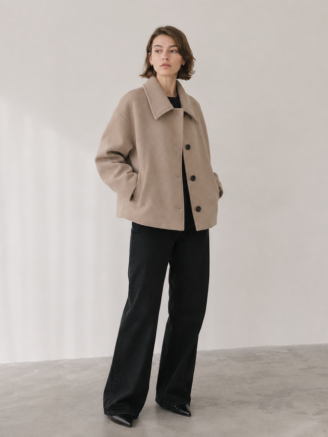 Jessica | Oversized Short Wool Coat for Women