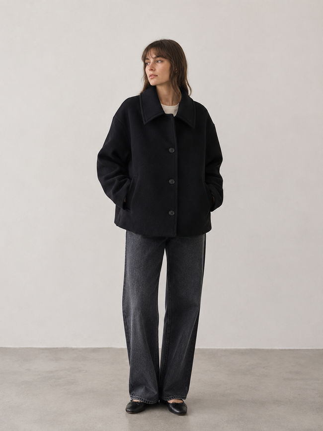 Jessica | Oversized Short Wool Coat for Women