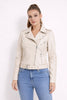 Faux Leather Jacket Women Side Zip Relaxed Fit
