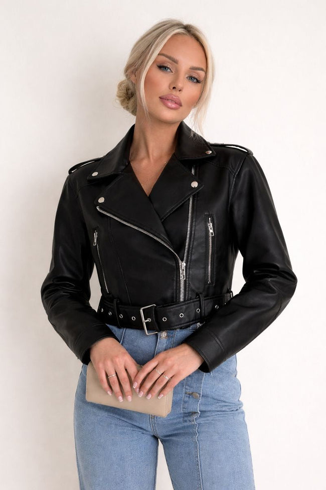 Lucille | Faux Leather Moto Jacket for Women