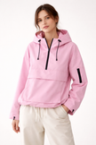 Anorak Jacket Women Hooded Half Zip Relaxed Fit Sport