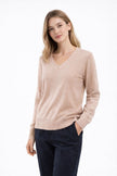 Knit Sweater Women V-Neck Long Sleeve Regular Fit