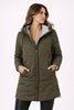 Padded Jacket Women Hooded Lightweight Zip Front Mid-Length