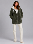 Sherpa-Lined | Women's Sherpa Lined Hooded Puffer Jacket with Oversized Zip-Up Lightweight