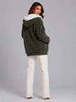 Sherpa-Lined | Women's Sherpa Lined Hooded Puffer Jacket with Oversized Zip-Up Lightweight