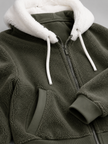 Sherpa-Lined | Women's Sherpa Lined Hooded Puffer Jacket with Oversized Zip-Up Lightweight