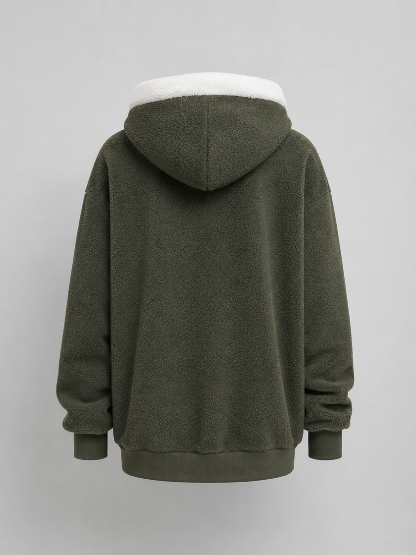 Sherpa-Lined | Women's Sherpa Lined Hooded Puffer Jacket with Oversized Zip-Up Lightweight