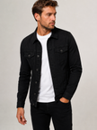 Denim Jacket Men Button Front Classic Collar Chest Pockets
