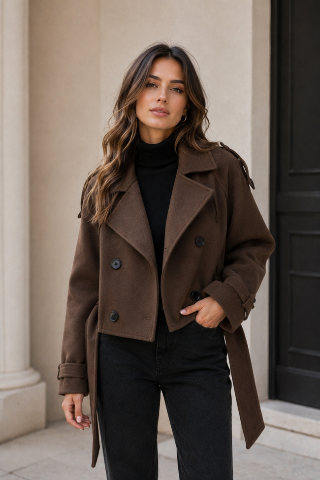 Hadley | Short Double-Breasted Coat for Women
