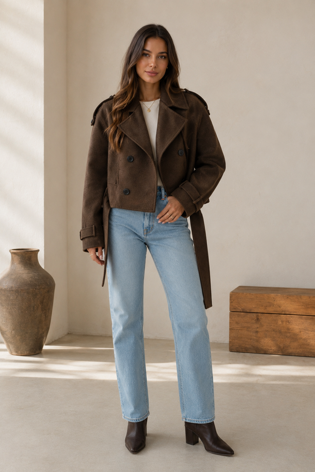 Hadley | Short Double-Breasted Coat for Women