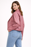 Zip Jacket Women Short Straight Fit Urban Lapel