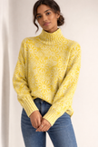 Knit Sweater Women High Neck Relaxed Fit Long Sleeve