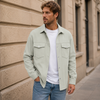 Utility Jacket Men Snap Button Flap Chest Pockets Straight Fit