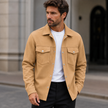 Utility Jacket Men Snap Button Flap Chest Pockets Straight Fit