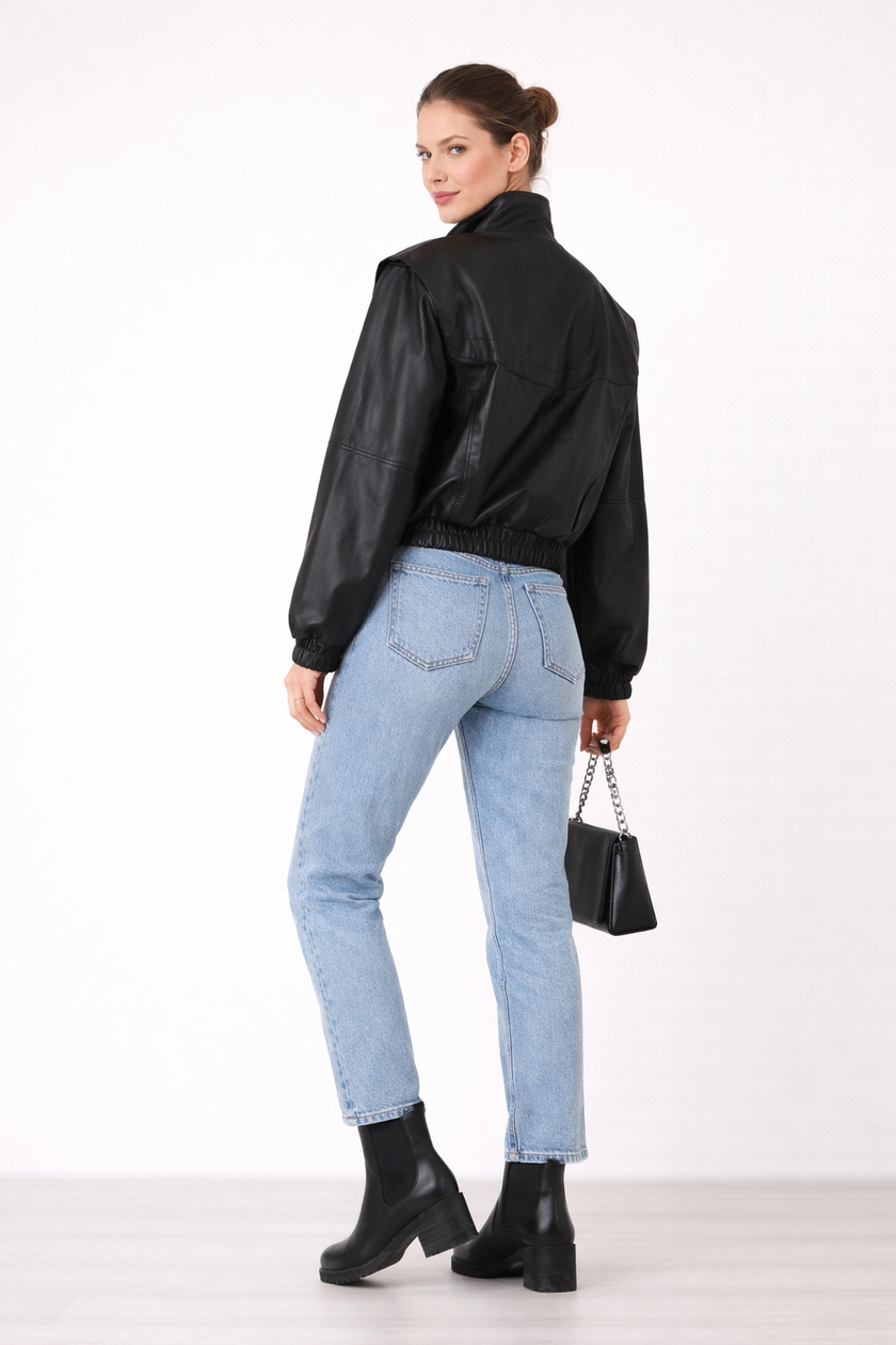 Zip Jacket Women Short High Collar Lightweight