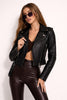 Faux Leather Biker Jacket Women Short Zip Pockets