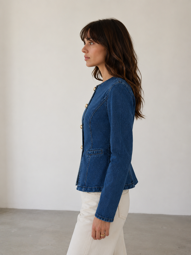 Eliana | Cropped Denim Jean Jacket for Women
