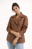 Casual Jacket Women Straight Fit Metal Front Closure