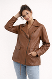 Casual Jacket Women Straight Fit Metal Front Closure