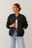 Padded Jacket Women Oversized Relaxed Fit with Snap Buttons