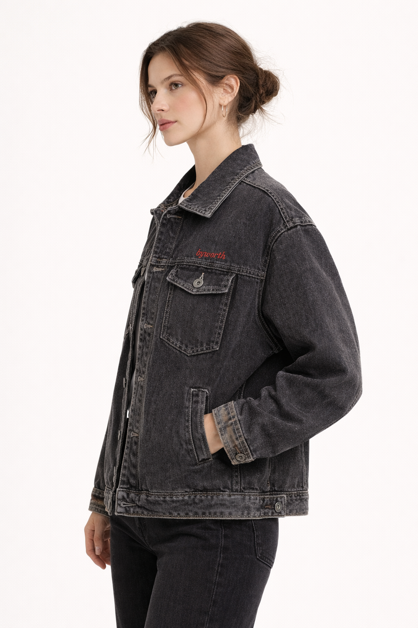 Denim Jacket Women Classic Button Front Relaxed Fit