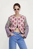 Patchwork Print Jacket Women Lightweight Cotton Relaxed Fit