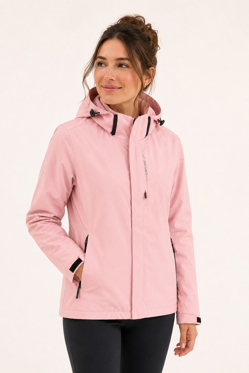Waterproof Jacket Unisex Hooded Windproof Full Zip