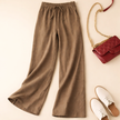 FJØRNA women's lightweight summer trousers with drawstring elastic waistband, casual fit, and breathable fabric for warm weather.