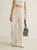 FJØRNA lightweight summer wide-leg high-waist wrap trousers for women, with a relaxed fit and flowing fabric.