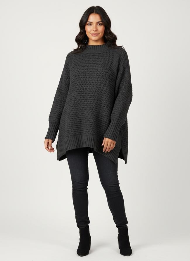 Chunky Knit Sweater Women Textured Relaxed Fit