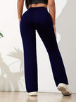 Flared Trousers Women High Waist Stretch Pockets