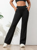 Flared Trousers Women High Waist Stretch Pockets