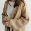 Balloon-Sleeve Cardigan Women, Soft Open-Front Knit Relaxed Fit