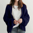 Balloon-Sleeve Cardigan Women, Soft Open-Front Knit Relaxed Fit