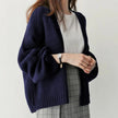 Balloon-Sleeve Cardigan Women, Soft Open-Front Knit Relaxed Fit