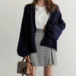 Balloon-Sleeve Cardigan Women, Soft Open-Front Knit Relaxed Fit
