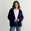 Balloon-Sleeve Cardigan Women, Soft Open-Front Knit Relaxed Fit