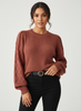Knit Sweater Women Diamond Pattern Relaxed Fit Dropped Shoulder