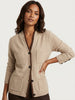 Knit Cardigan Women Button Front Patch Pockets Contrast Trim