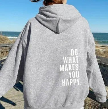 Hoodie Women Statement Print Relaxed Fit Soft Sweat Fabric