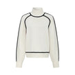 Turtleneck Sweater Women Contrast Panel Soft Knit