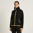 Colour Block Jacket Women Stand Collar Relaxed Fit