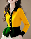 Knit Cardigan Women Contrast Trim Fitted Waist